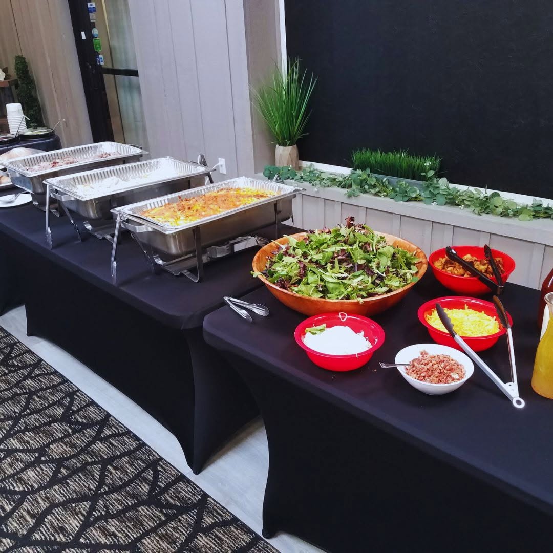 Staffed catering buffet